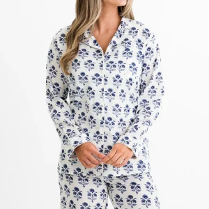 Best Pomegranate Inc Agra Bloom Indigo Pajama Top