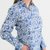 Outlet Pomegranate Inc Amaranth Blue Button Down Blouse