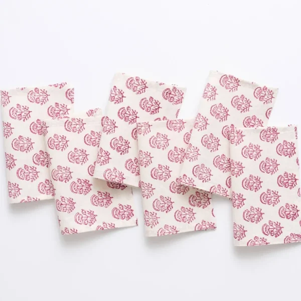 New Pomegranate Inc Anika Fuchsia Cocktail Napkins | Set of 6