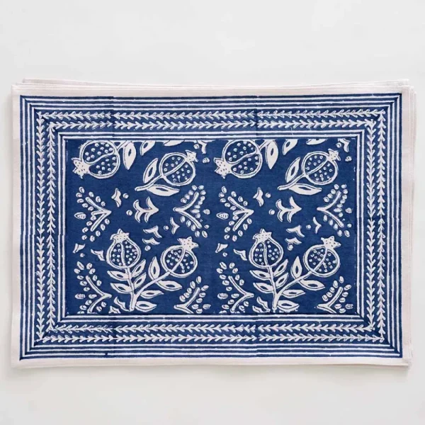 Best Pomegranate Inc Blue Pomegranate Placemat | Set of 4