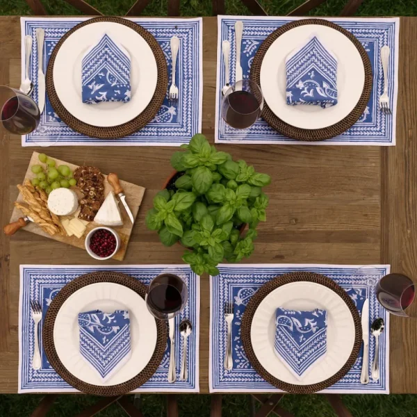 Best Pomegranate Inc Blue Pomegranate Placemat | Set of 4