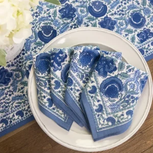 Discount Pomegranate Inc Bohemian Floral Azure Blue & Aqua Napkin | Set of 4