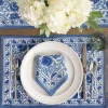 Best Pomegranate Inc Bohemian Floral Azure Blue & Aqua Placemat | Set of 4