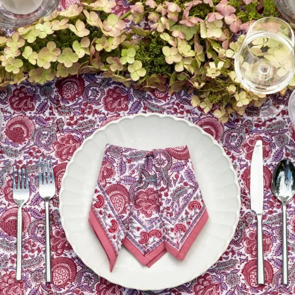 Best Pomegranate Inc Bohemian Floral Dusty Rose Napkin | Set of 4