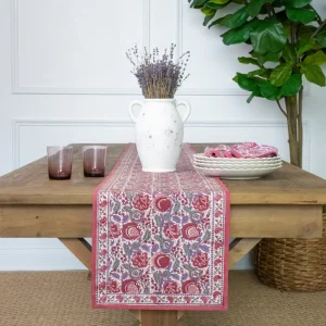 Fashion Pomegranate Inc Bohemian Floral Dusty Rose Table Runner