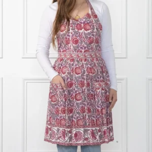 Best Pomegranate Inc Bohemian Floral Dusty Rose Apron