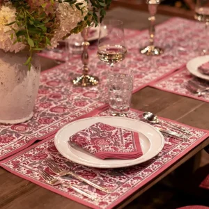 Sale Pomegranate Inc Bohemian Floral Dusty Rose Placemat | Set of 4