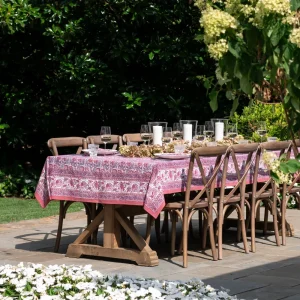 Online Pomegranate Inc Bohemian Floral Dusty Rose Tablecloth