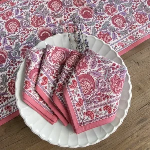 Best Pomegranate Inc Bohemian Floral Dusty Rose Napkin | Set of 4