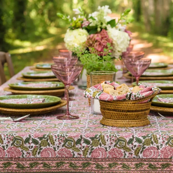 Discount Pomegranate Inc Bohemian Floral Moss & Mauve Tablecloth