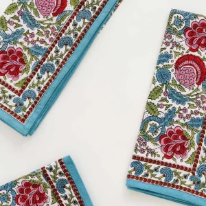 Best Pomegranate Inc Bohemian floral printed cotton napkins