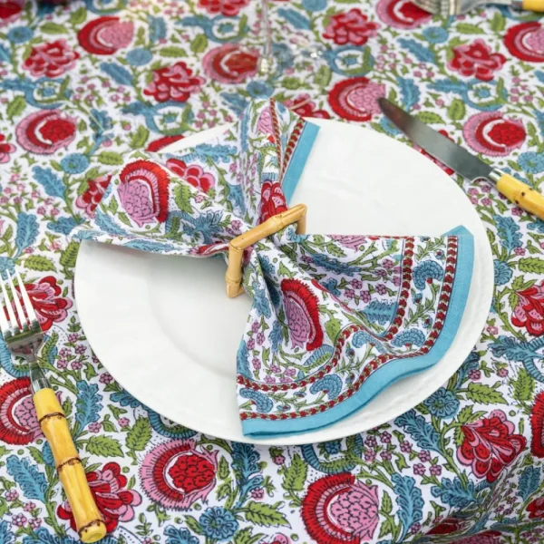 Best Pomegranate Inc Bohemian floral printed cotton napkins