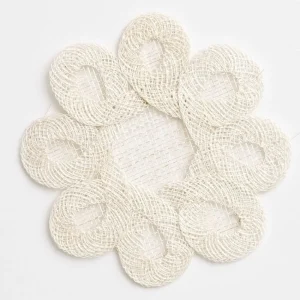 New Pomegranate Inc Bone Woven Doodles Coaster | Set of 4