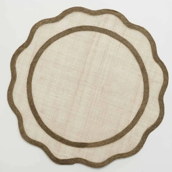 Fashion Pomegranate Inc Brown Scalloped Rice Paper Placemats