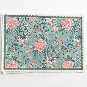 Sale Pomegranate Inc Butterfly Garden Aqua & Rose Placemat | Set of 4