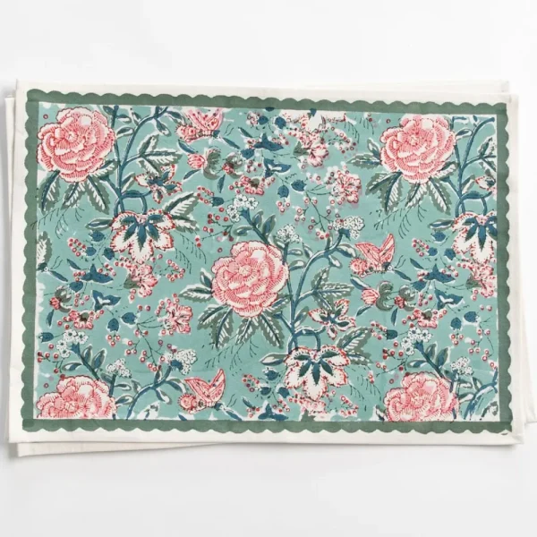 Sale Pomegranate Inc Butterfly Garden Aqua & Rose Placemat | Set of 4