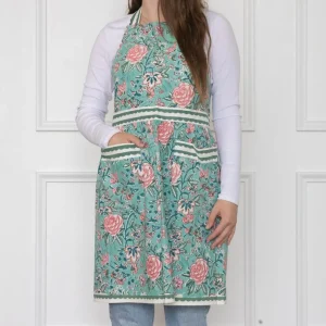 Fashion Pomegranate Inc Butterfly Garden Aqua & Rose Apron