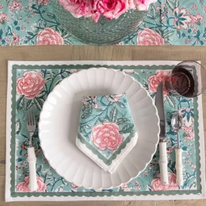 Sale Pomegranate Inc Butterfly Garden Aqua & Rose Placemat | Set of 4