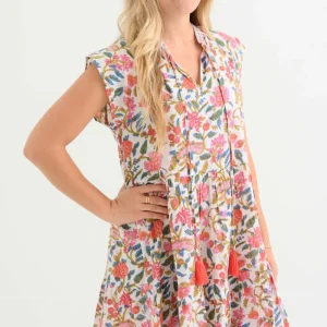 Fashion Pomegranate Inc Cabana Garden Cap Sleeve Flounce Dress