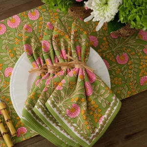 Best Pomegranate Inc Cactus Flower Fern & Flamingo Napkin | Set of 4