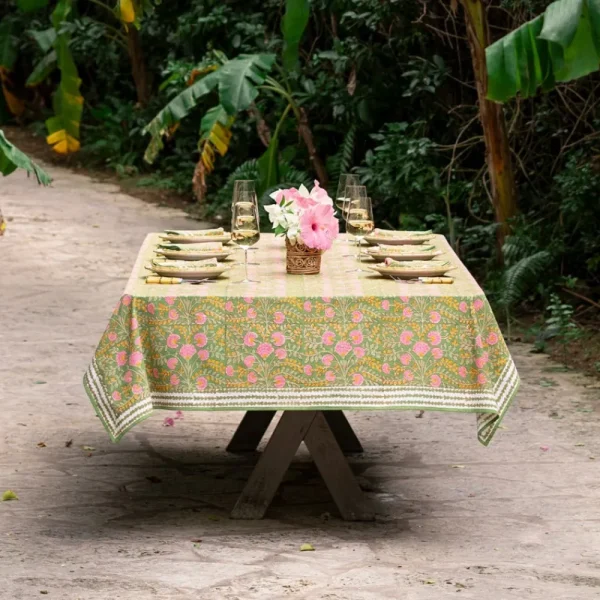 Fashion Pomegranate Inc Cactus Flower Fern & Flamingo Tablecloth