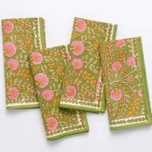 Best Pomegranate Inc Cactus Flower Fern & Flamingo Napkin | Set of 4