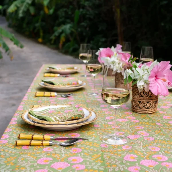 Fashion Pomegranate Inc Cactus Flower Fern & Flamingo Tablecloth