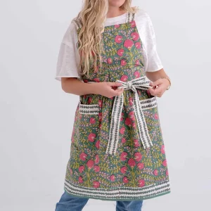 Outlet Pomegranate Inc Cactus Flower Jade Apron