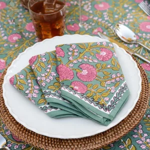 Clearance Pomegranate Inc Cactus Flower Jade Napkin | Set of 4