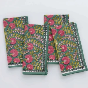 Clearance Pomegranate Inc Cactus Flower Jade Napkin | Set of 4