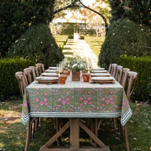 Clearance Pomegranate Inc Cactus Flower Jade Tablecloth