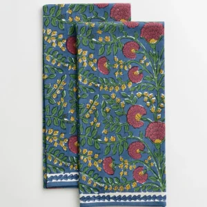 Hot Pomegranate Inc Cactus Flower Midnight & Magenta Tea Towels