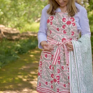 Hot Pomegranate Inc Cactus Flower Scarlet & Rose Apron