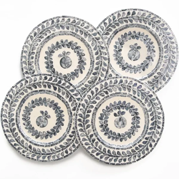 Sale Pomegranate Inc Capiz Shell Pomegranate Charger Slate | Set of 4