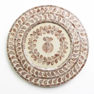 Discount Pomegranate Inc Capiz Shell Pomegranate Charger Taupe | Set of 4