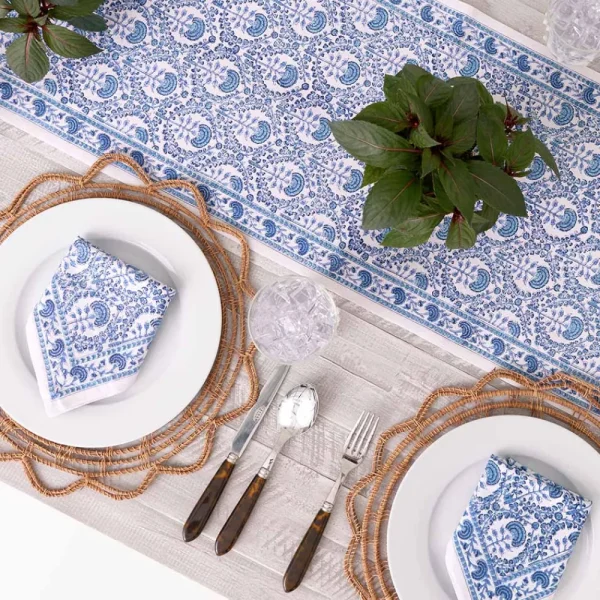 Best Pomegranate Inc Caroline Blue Table Runner