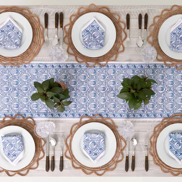 Best Pomegranate Inc Caroline Blue Table Runner