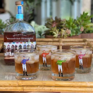 Online Pomegranate Inc Classic Jockey Silks Bourbon Glass Mixed Set of 4