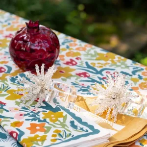 Outlet Pomegranate Inc Clear Acrylic Beaded Napkin Ring | Set of 4