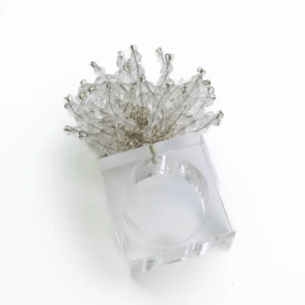 Outlet Pomegranate Inc Clear Acrylic Beaded Napkin Ring | Set of 4