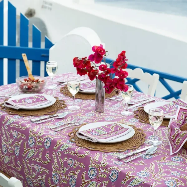 New Pomegranate Inc Climbing Dahlia Lilac Tablecloth