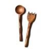 Clearance Pomegranate Inc Coton Colors Fundamental Wood Ruffle Salad Server Set