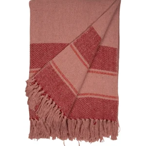 Clearance Pomegranate Inc Crimson Bold Stripe Woven Throw