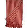 Clearance Pomegranate Inc Crimson Candy Stripe Woven Throw