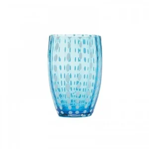 New Pomegranate Inc Dapple Glass Tumbler Aqua