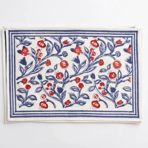 Outlet Pomegranate Inc Emma Red & Blue Placemat | Set of 4