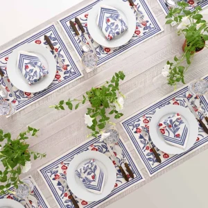 Outlet Pomegranate Inc Emma Red & Blue Placemat | Set of 4