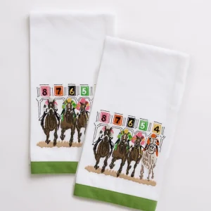 Online Pomegranate Inc Equestrian Tea Towels | Away They Go | Set of 2