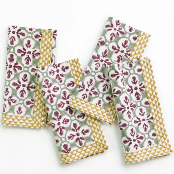 Clearance Pomegranate Inc Fleur de Lis Antique Jade Napkin | Set of 4