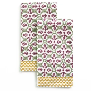 Best Pomegranate Inc Fleur de Lis Antique Jade Tea Towels